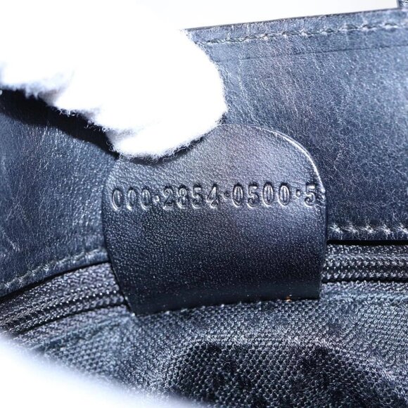 GUCCI Hand Bag Nylon Leather Black Silver - Picture 14 of 16